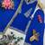 Royal-blue silk blend embroidered palazzo set