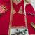 Red silk blend embroidered palazzo set