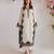 Off-white silk blend embroidered kurta set