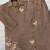 Brown silk blend beads kurta set