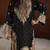 Black silk blend embroidered kurta set