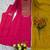 Rani-pink silk blend embroidered kurta set