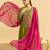 Olive silk blend embroidered kurta set