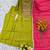 Olive silk blend embroidered kurta set