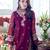 Wine crepe embroidered palazzo set