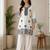Off-white cotton poly embroidered palazzo set