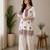 Off-white cotton poly embroidered palazzo set