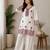 Off-white cotton poly embroidered palazzo set