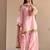 Baby-pink chanderi embroidered farshi salwar set