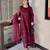 Plum organza embroidered kurta set