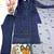 Navy-blue organza embroidered kurta set