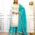 White silk blend embroidered palazzo set
