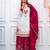 White silk blend embroidered palazzo set