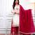 White silk blend embroidered palazzo set