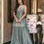 Grey silk blend embroidered palazzo set