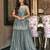 Grey silk blend embroidered palazzo set