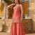 Peach silk blend embroidered palazzo set