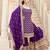 Purple faux georgette embroidered sharara set