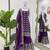 Purple faux georgette embroidered sharara set