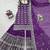 Purple faux georgette embroidered sharara set
