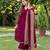 Crimson silk blend embroidered farshi salwar set