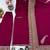 Crimson silk blend embroidered farshi salwar set