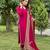 Magenta silk blend embroidered farshi salwar set