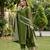 Olive silk blend embroidered farshi salwar set