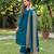 Teal silk blend embroidered farshi salwar set