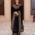 Black silk blend embroidered farshi salwar set