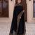 Black silk blend embroidered farshi salwar set
