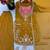 Dark-yellow crepe embroidered palazzo set