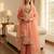 Peach crepe embroidered palazzo set