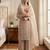 Beige crepe embroidered palazzo set