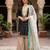 Black silk blend embroidered palazzo set
