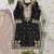 Black silk blend embroidered palazzo set