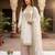 Off-white silk blend embroidered palazzo set