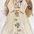 Off-white cotton poly embroidered flared gown set