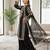 Black silk blend embroidered palazzo set