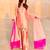 Peach silk blend embroidered farshi salwar set