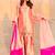 Peach silk blend embroidered farshi salwar set