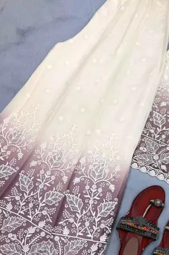 Multicolor georgette embroidered palazzo set