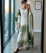 Multicolor georgette embroidered palazzo set