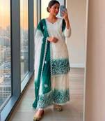Multicolor georgette embroidered palazzo set