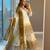 White faux georgette embroidered palazzo set