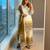 White faux georgette embroidered palazzo set