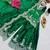 Dark-green satin embroidered sharara set