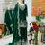 Dark-green satin embroidered sharara set