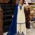 Cream silk blend embroidered palazzo set