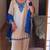 Cream silk blend embroidered palazzo set